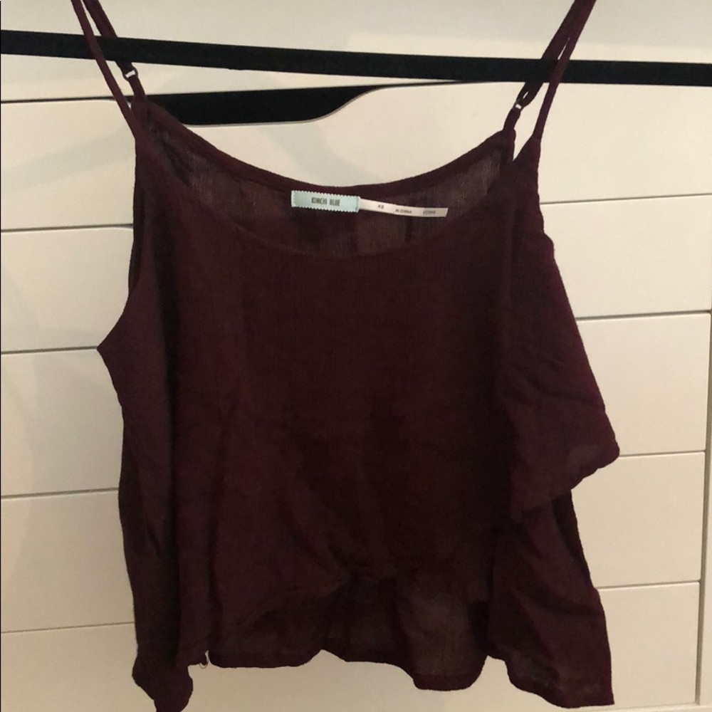 burgundy tank top